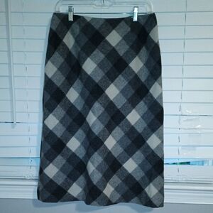 Caslon Black and Gray A-Line Midi Skirt